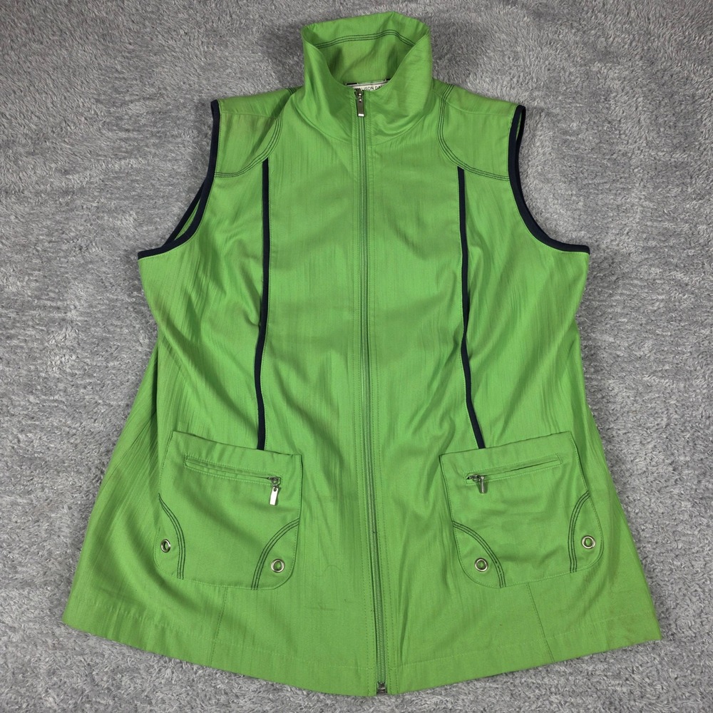 Allison Daley Vest Womens 11 Lime Green Full Zip Sporty Golf Core Sleeveless